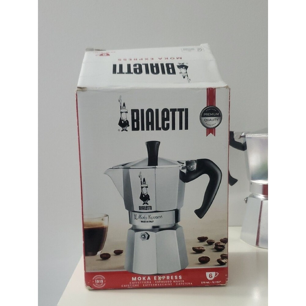 NIB 6 Cups Lg BIALETTI Moka Express Coffee Maker Greca Pot 9.1oz Italy - Picture 9 of 10